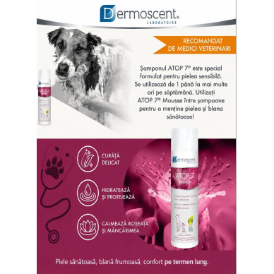 Dermoscent Atop 7 Shampoo – Șampon Dermatologic pentru Câini și Pisici – 200 ml